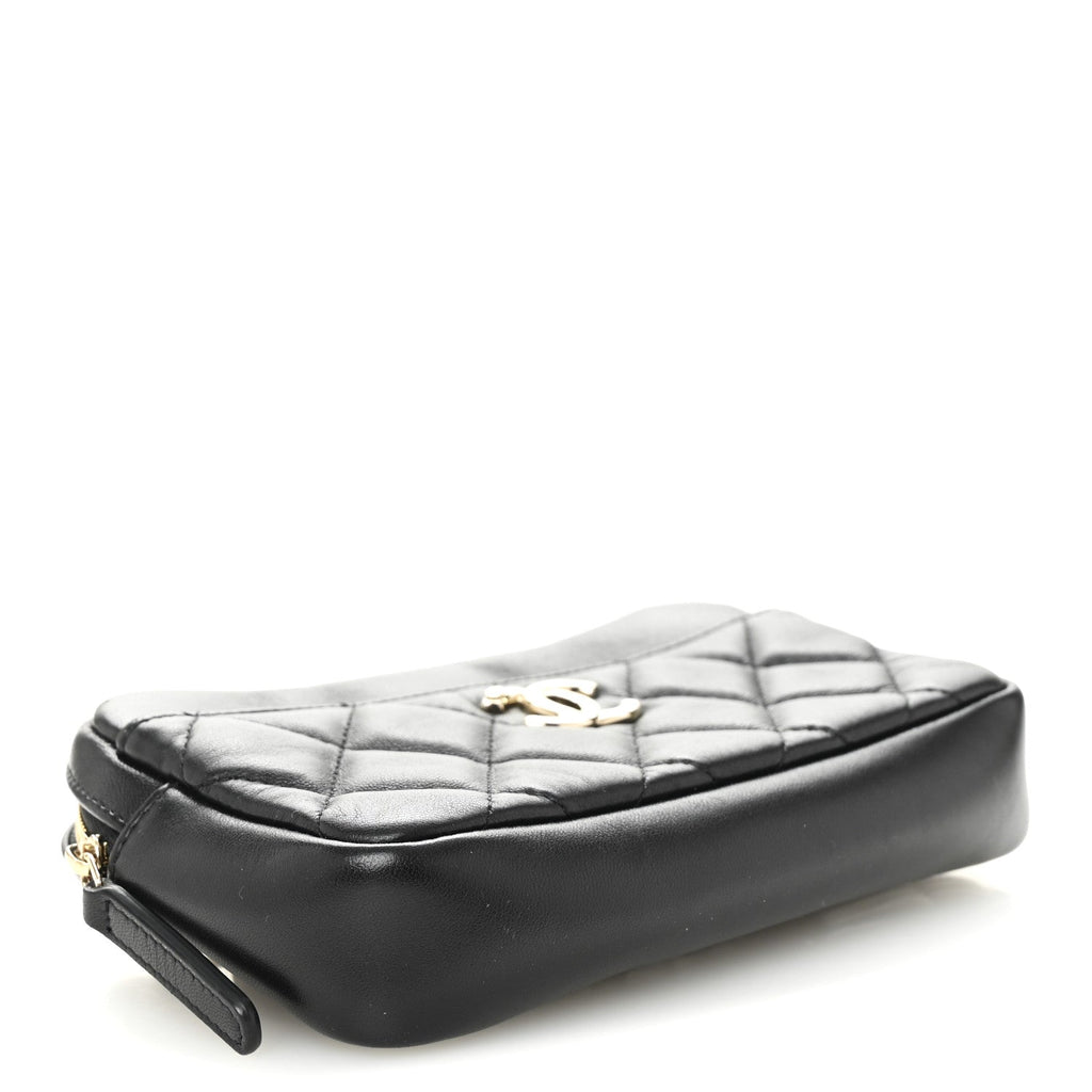 Chanel Lambskin Quilted Waist Bag Black