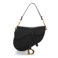 Christian Dior Grained Calfskin Saddle Bag Black