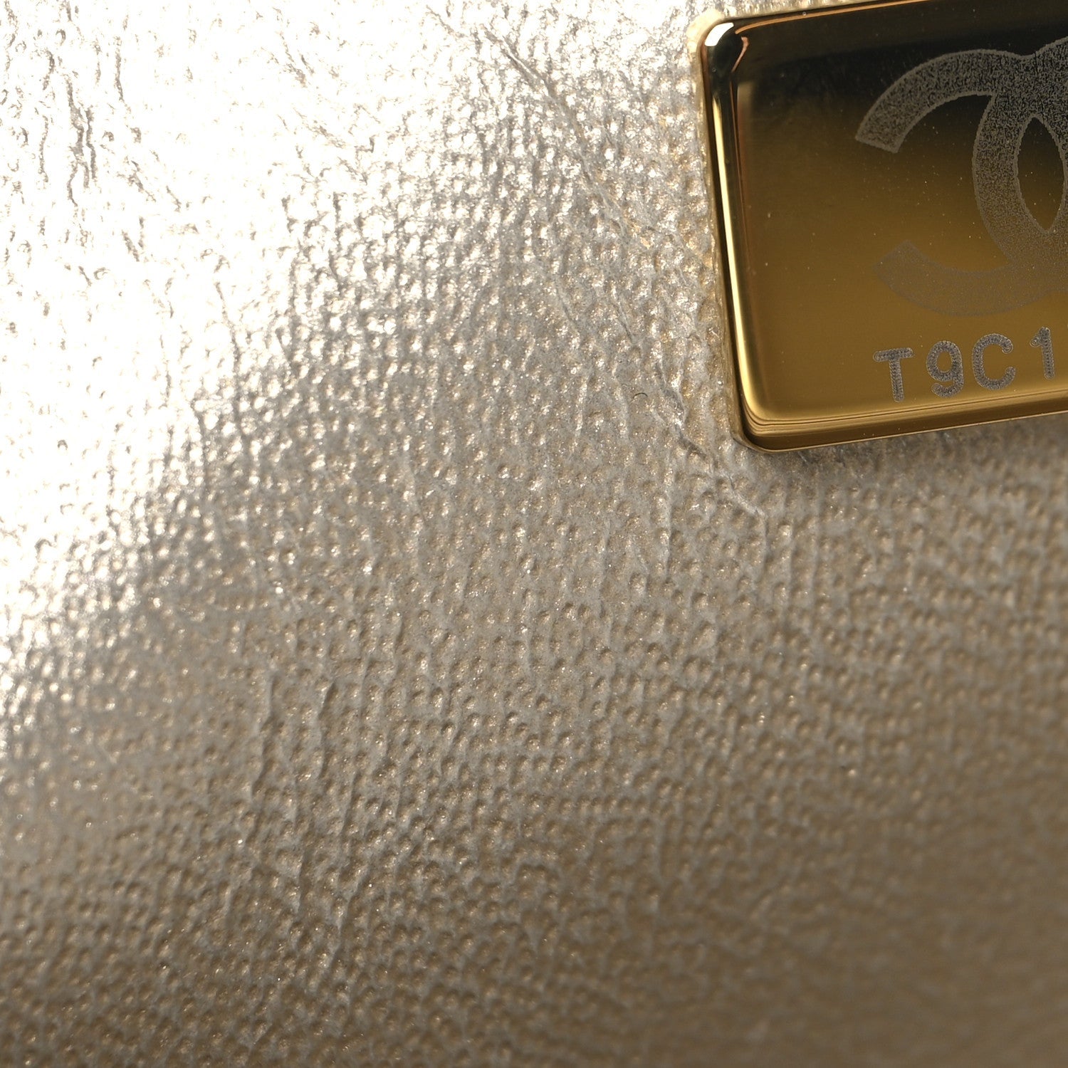 Chanel Metallic Lambskin Quilted Mini Rectangular Flap Gold