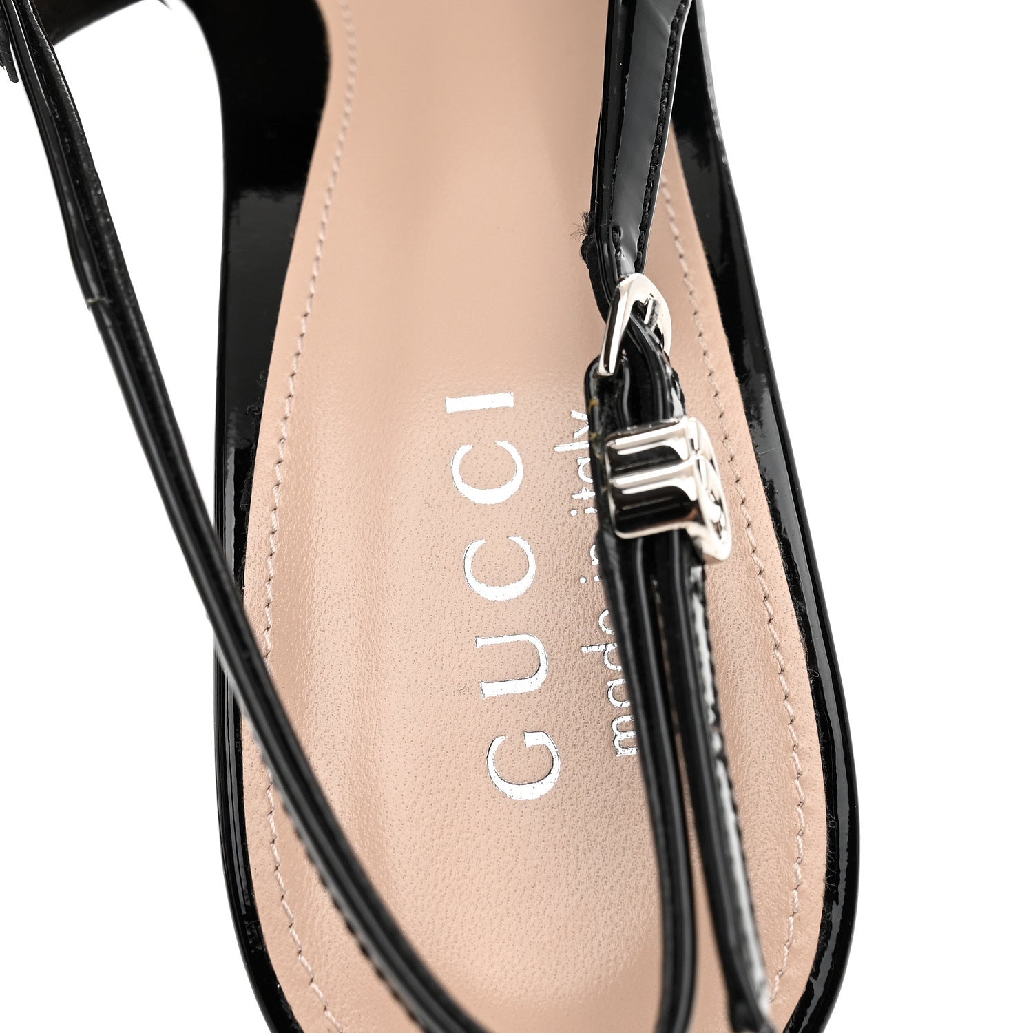 Gucci Vernice Crystal Embellished Guinevere Slingback Pumps 37 Black