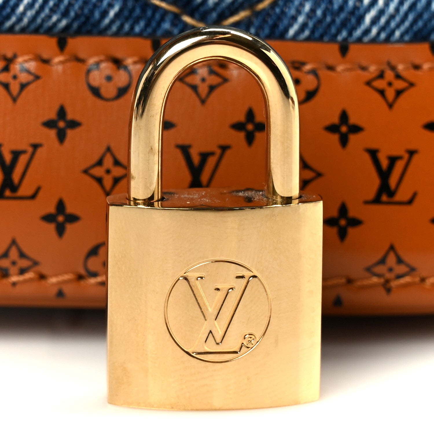 Louis Vuitton Denim Calfskin Reverse Monogram Malletage Alma BB Blue