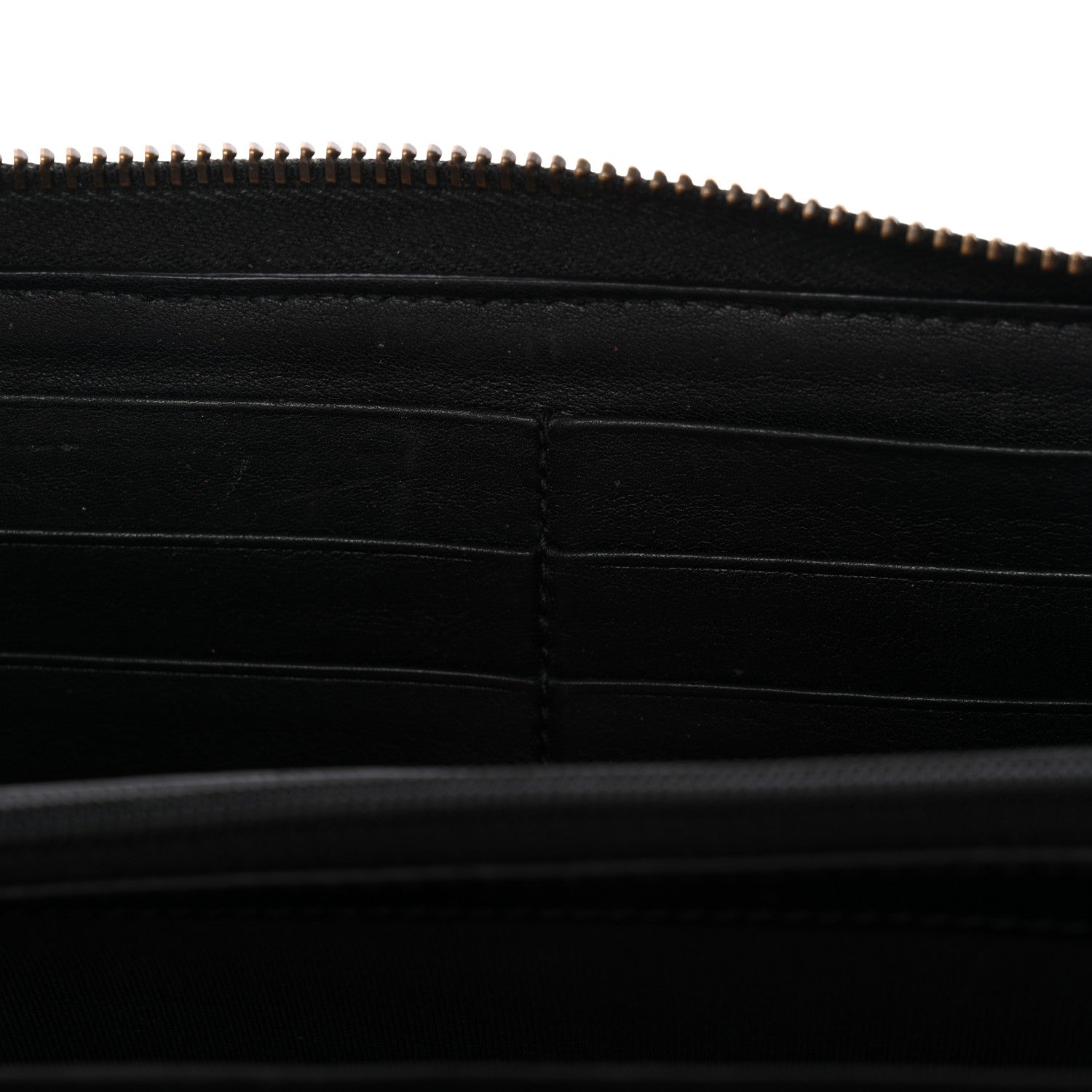 Gucci Calfskin Matelasse GucciGhost GG Marmont Zip Around Wallet Black New Acquamarine