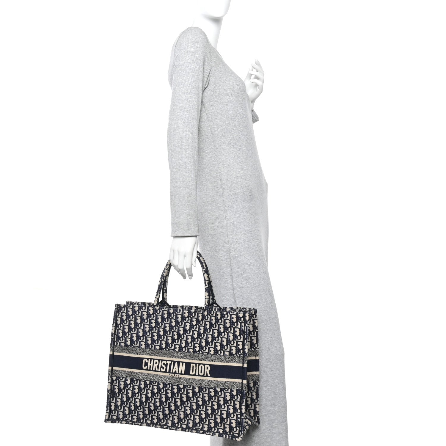 Christian Dior Oblique Large Book Tote Blue Multicolor