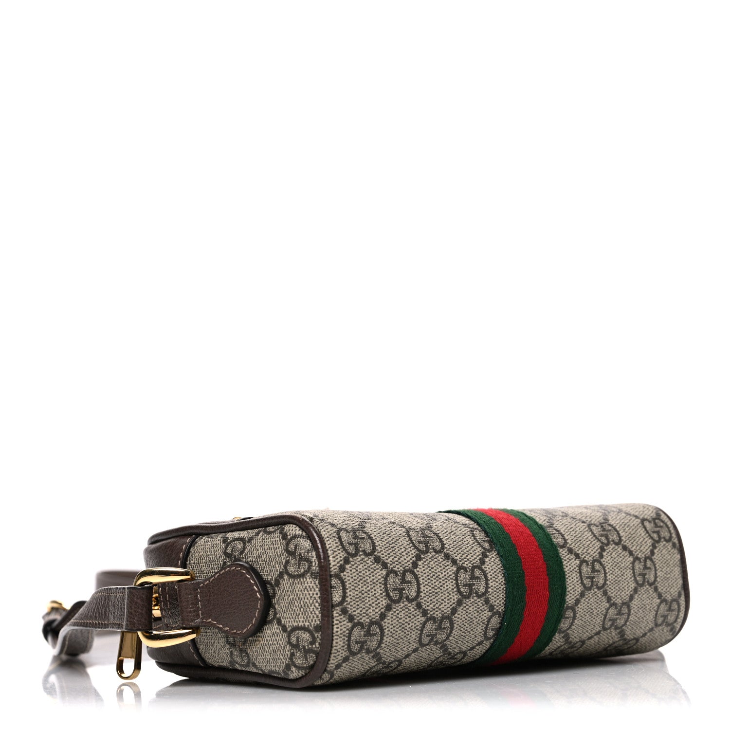 Gucci GG Supreme Monogram Web Mini Ophidia Shoulder Bag Brown