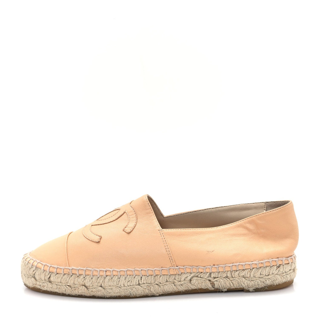 Lambskin CC Espadrilles 38 Nude