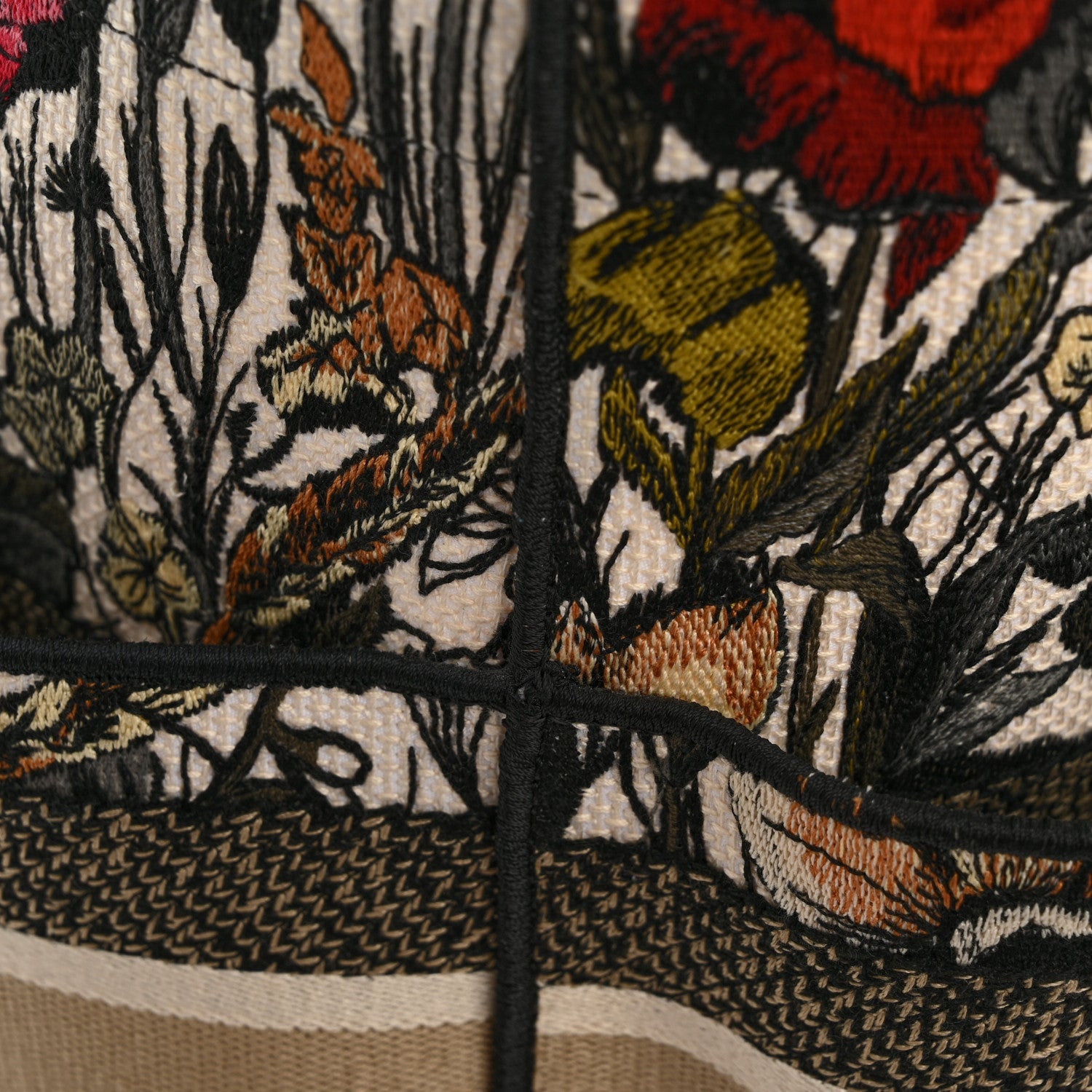 Christian Dior Canvas Embroidered Mille Fleurs Catherine Tote Multicolor
