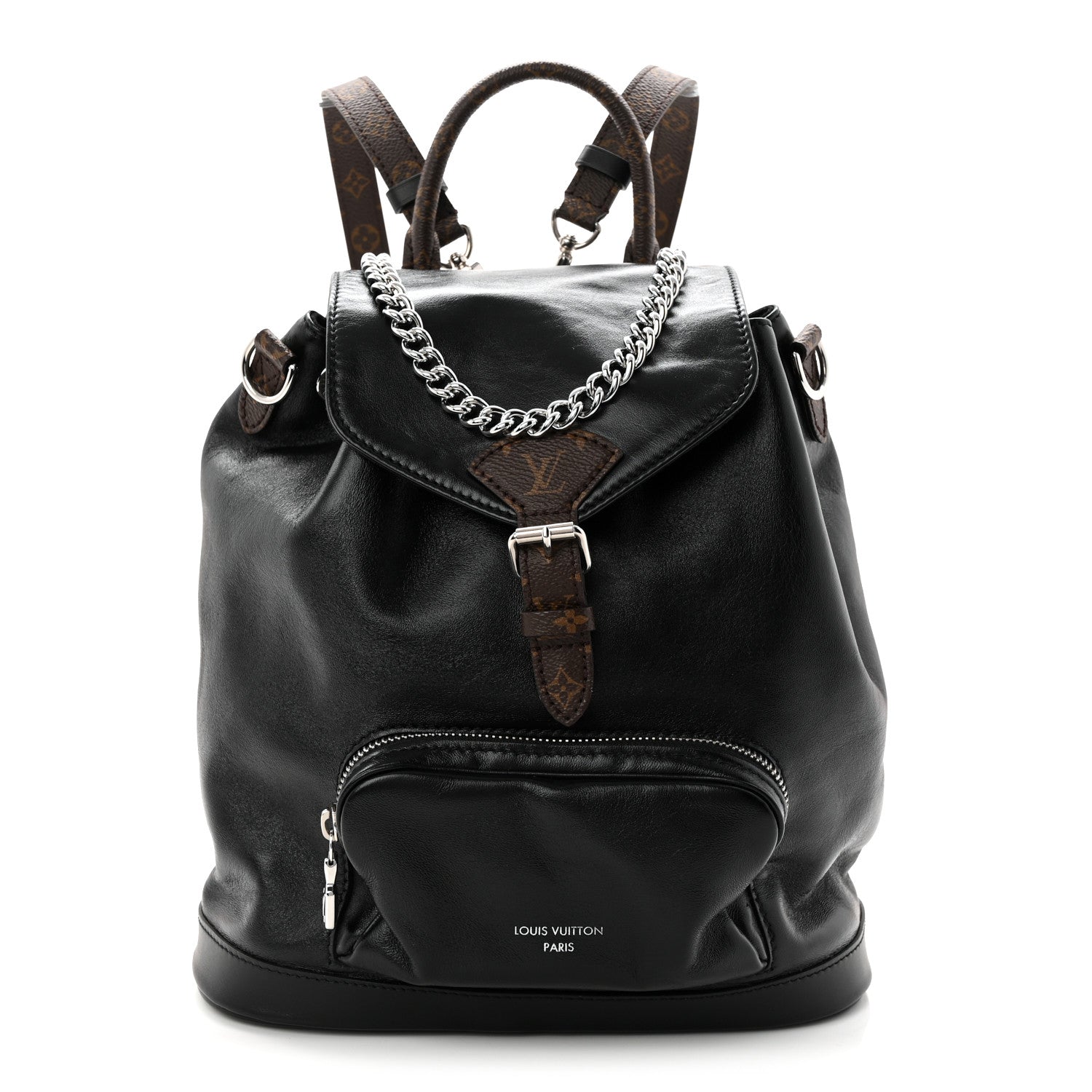 Louis Vuitton Lambskin Monogram Montsouris Vibe PM Black