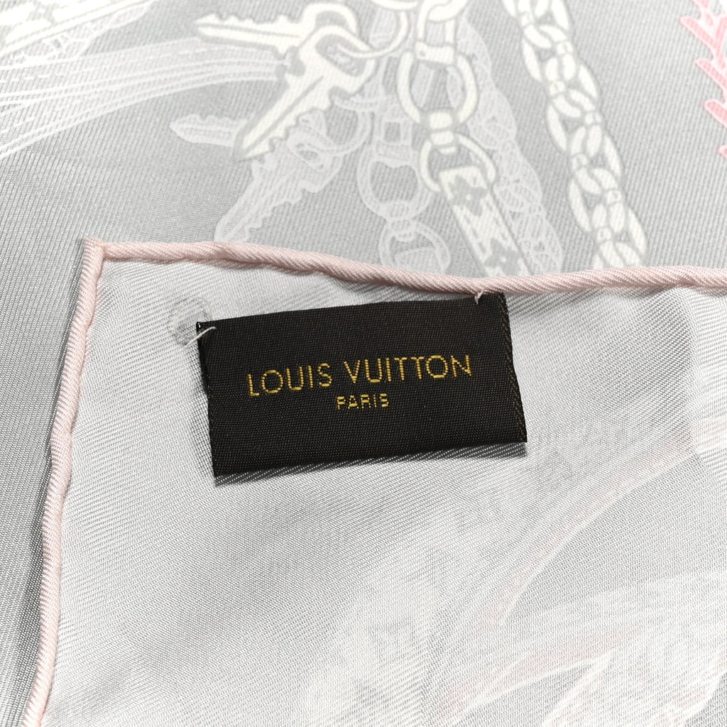 Louis Vuitton Silk Dreamonogram Shawl Grey Pink