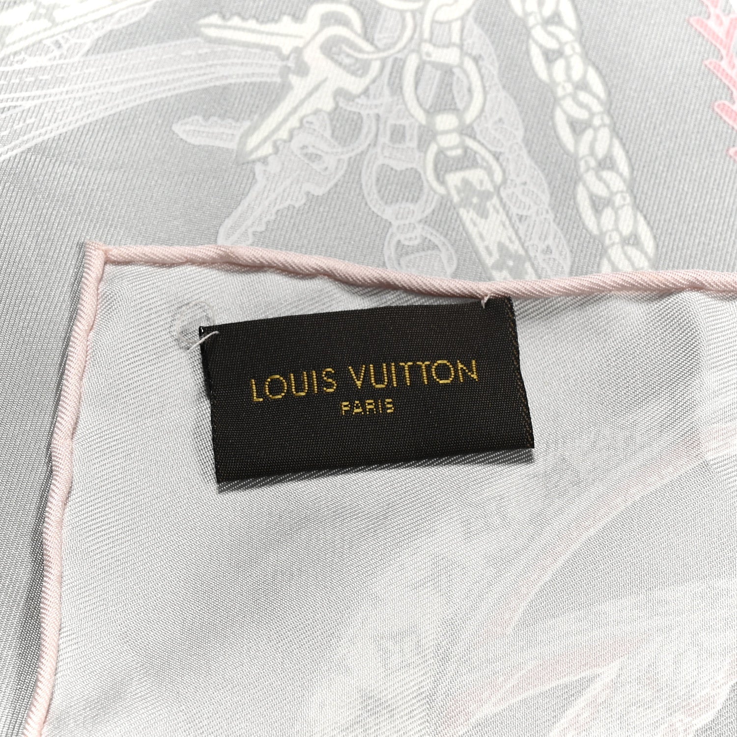 Louis Vuitton Silk Dreamonogram Shawl Grey Pink