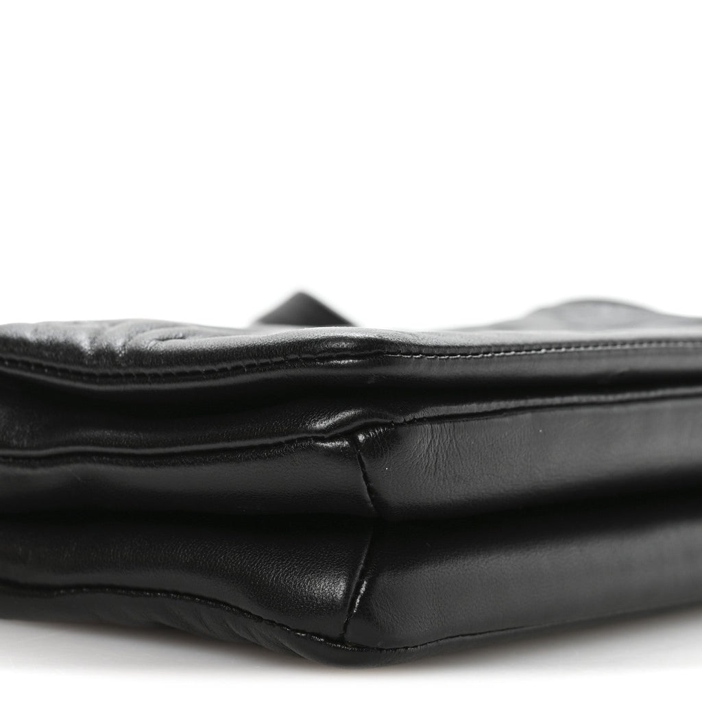 Louis Vuitton Lambskin Embossed Monogram Pochette Coussin Crossbody Black