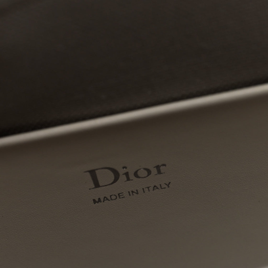 Christian Dior Oblique Mini Saddle Bag With Strap Latte Grey