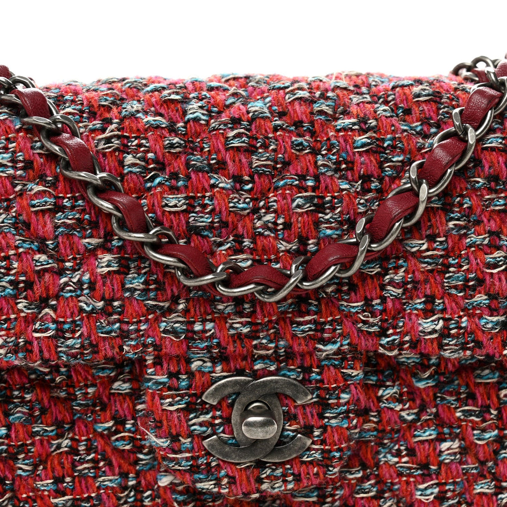 Chanel Tweed Quilted Mini Rectangular Flap Red Blue Ecru Black Pink