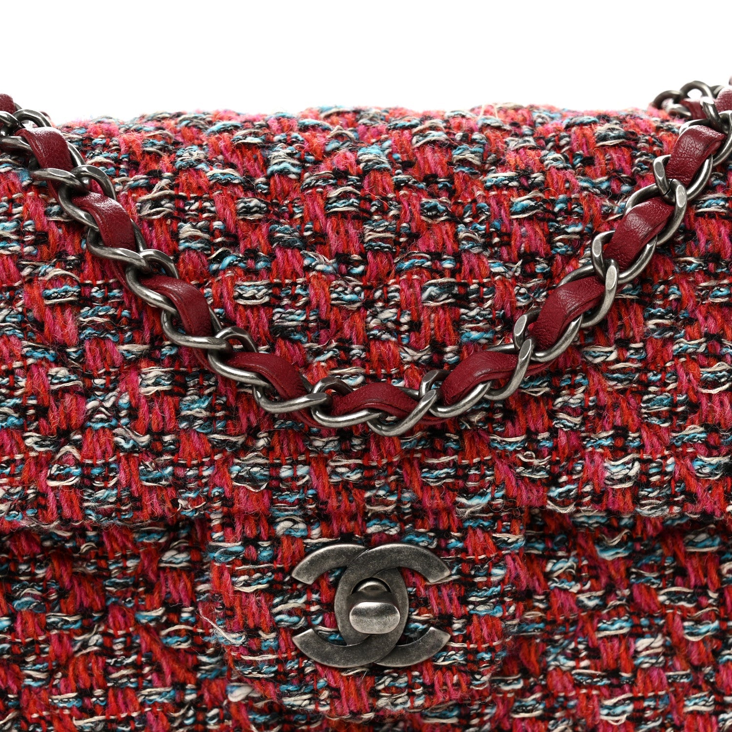 Chanel Tweed Quilted Mini Rectangular Flap Red Blue Ecru Black Pink