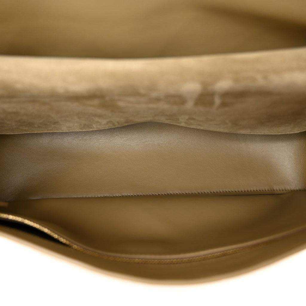 Chanel Suede Calfskin Small Souplissimo Maxi Flap Dark Beige