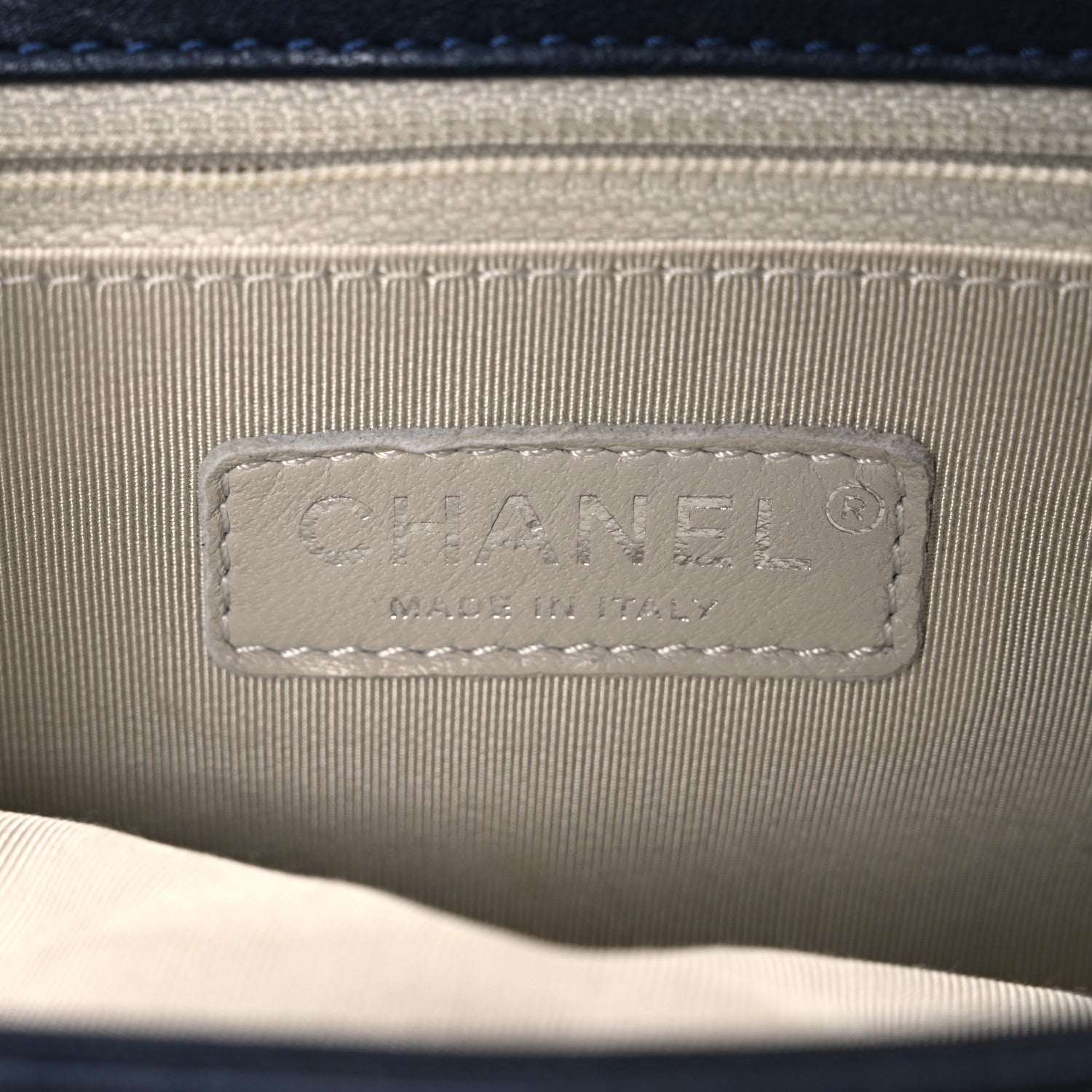 Chanel Washed Lambskin Quilted Mini Chain Around Messenger Navy Blue