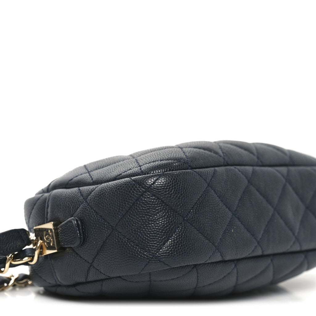 Chanel Caviar Quilted Camera Case Navy