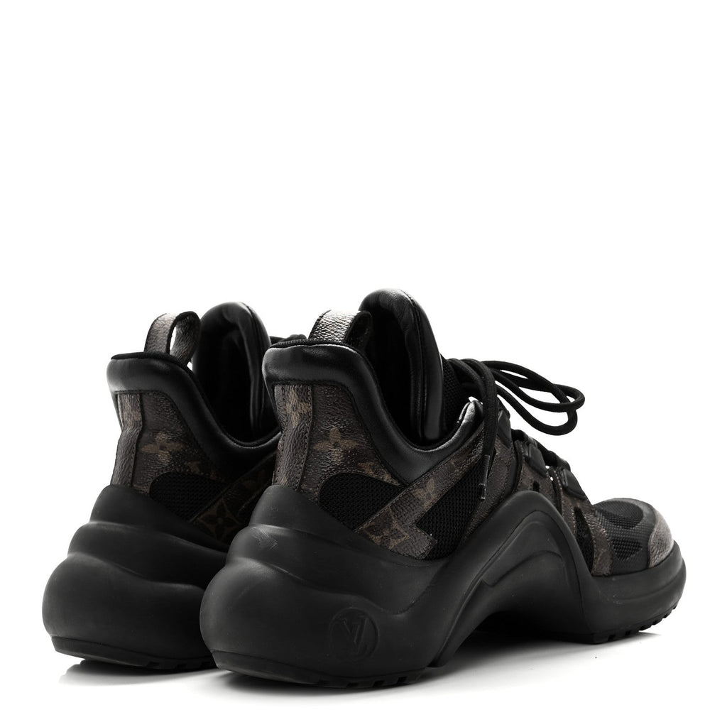 Louis Vuitton Calfskin Patent Monogram LV Archlight Sneakers 38 Black