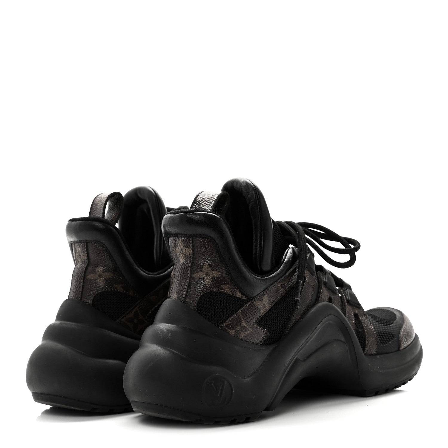 Louis Vuitton Calfskin Patent Monogram LV Archlight Sneakers 38 Black
