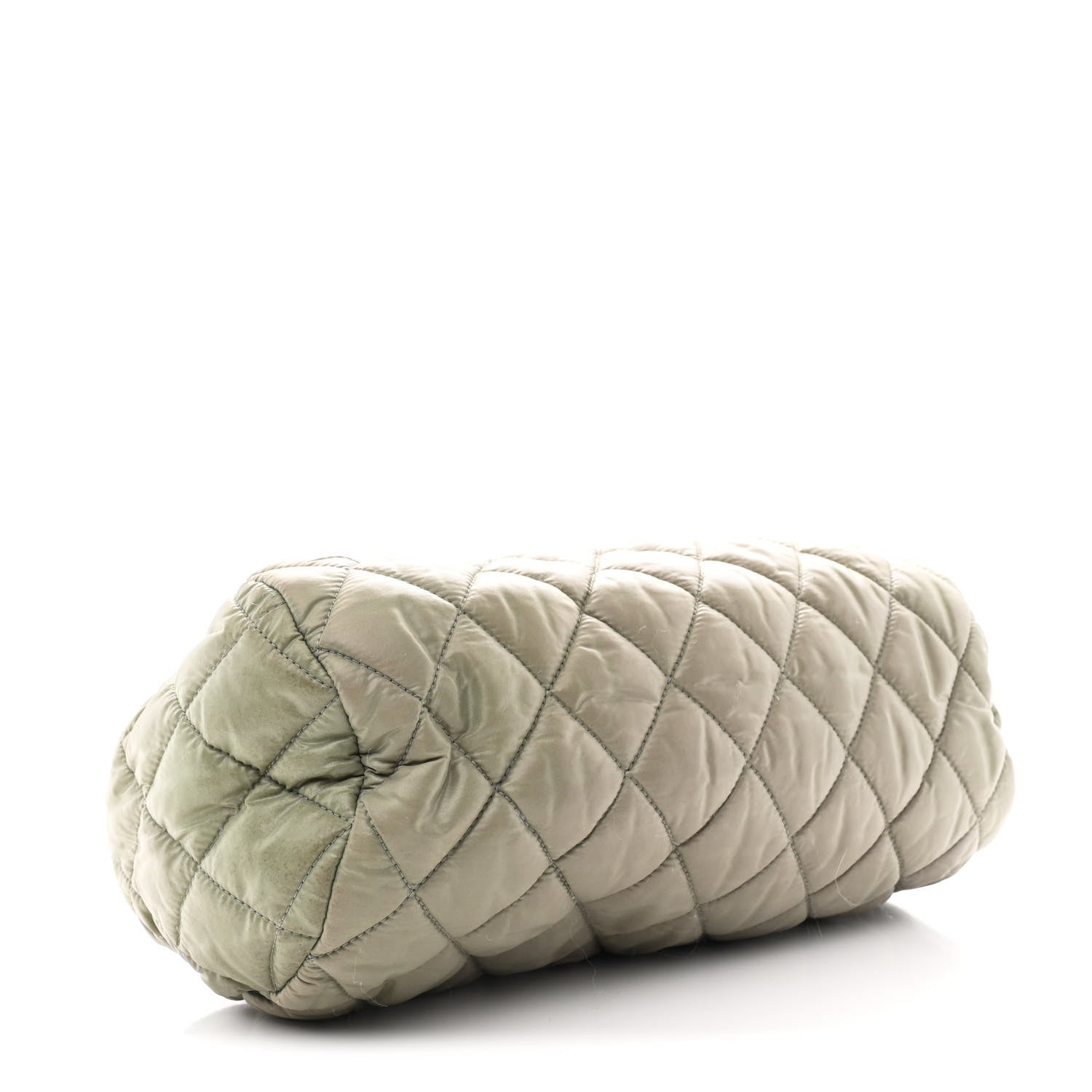 Nylon Quilted Cocoon Wristlet Grey