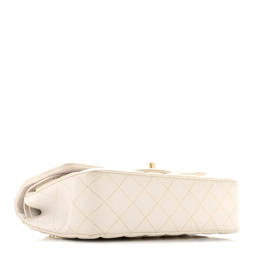 Chanel Caviar Quilted Medium Double Flap White