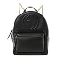 Gucci Pebbled Calfskin Soho Chain Backpack Black