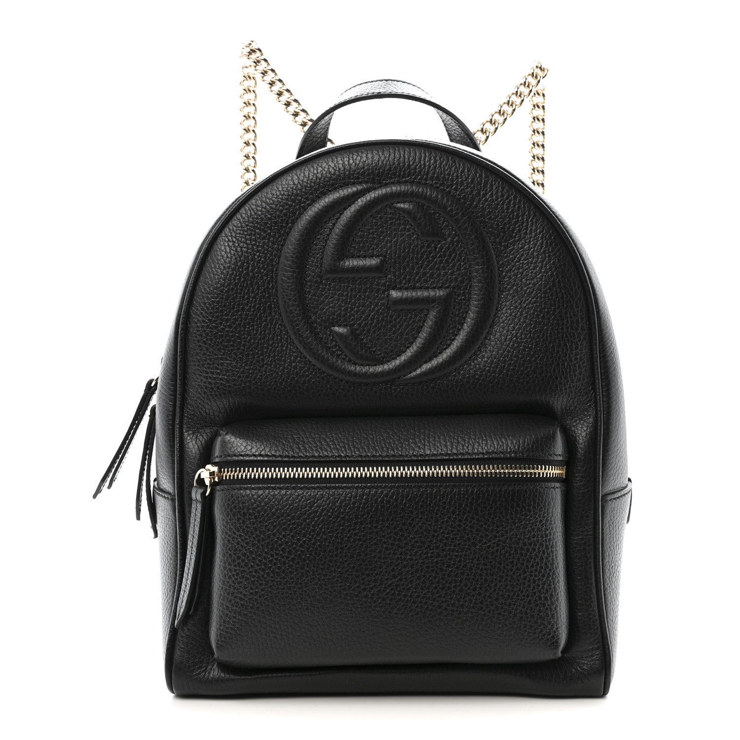 Gucci Pebbled Calfskin Soho Chain Backpack Black
