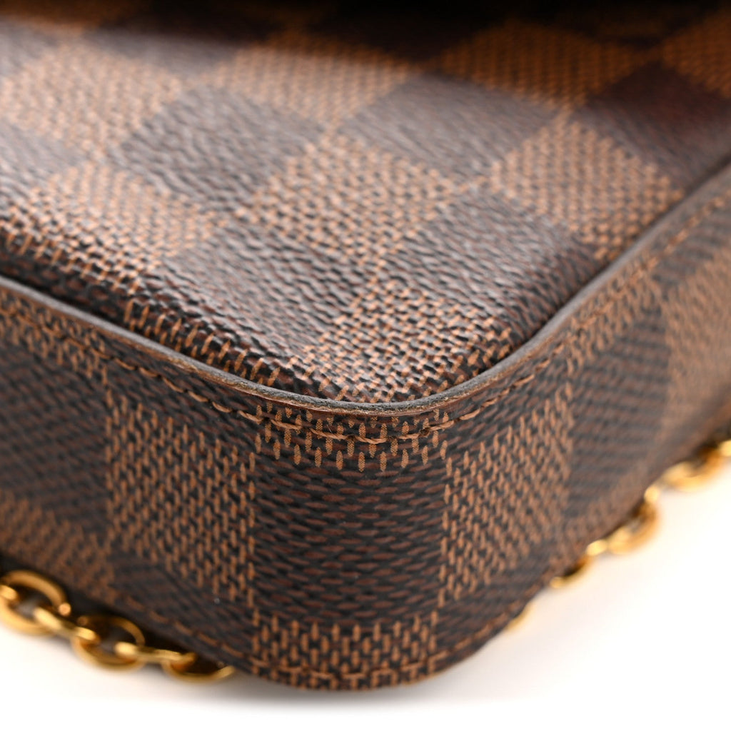Louis Vuitton Damier Ebene Pochette Felicie Chain Wallet