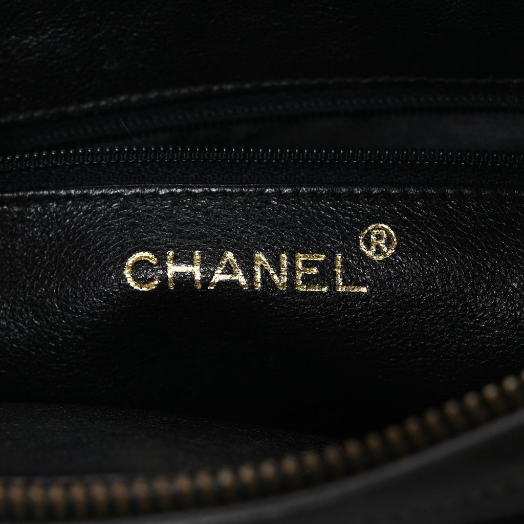 Chanel Lambskin Quilted CC Tassel Camera Case Black