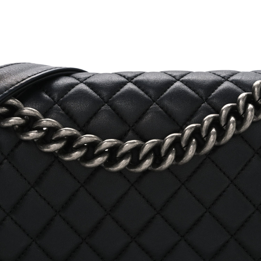 Chanel Lambskin Quilted Medium Boy Flap Black