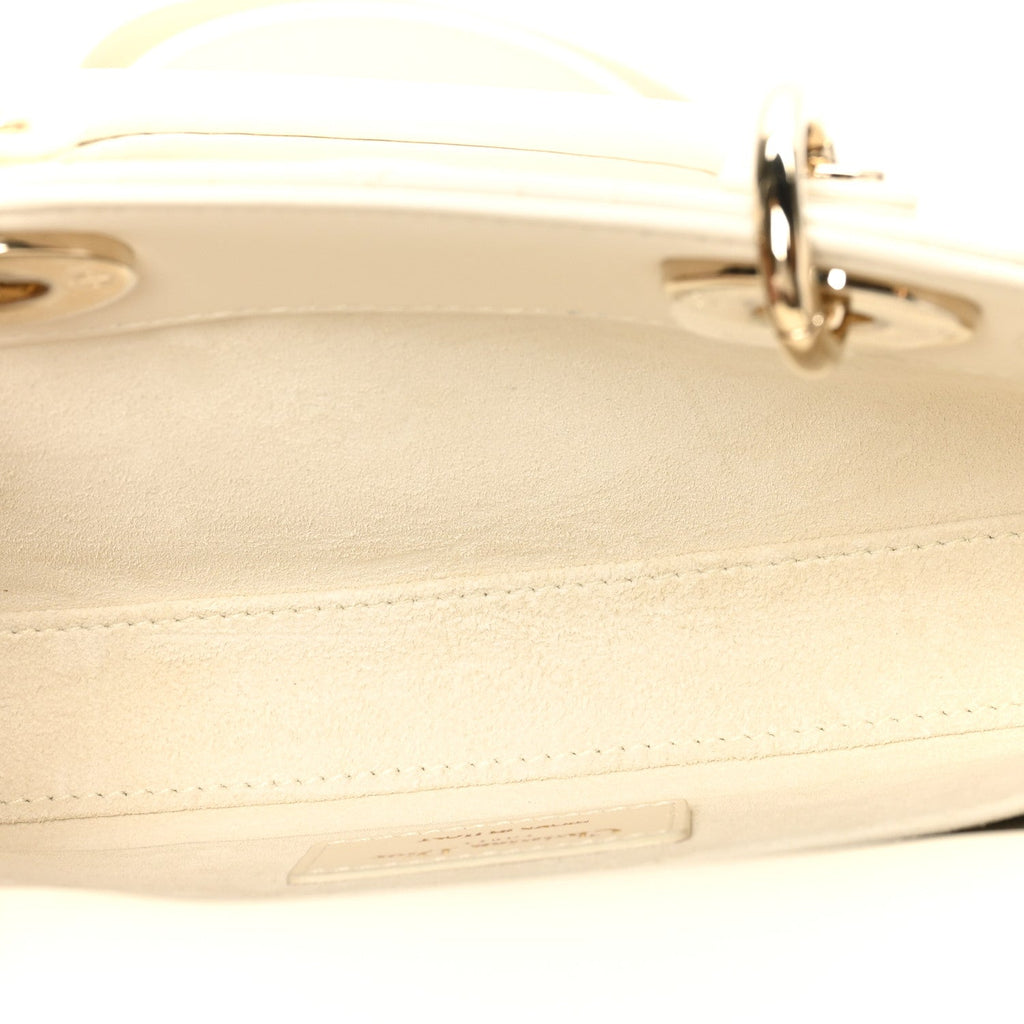 Christian Dior Lambskin Cannage Small Lady D-Joy Latte