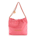 Chanel Shiny Calfskin Quilted Small Chanel 22 Coral Pink