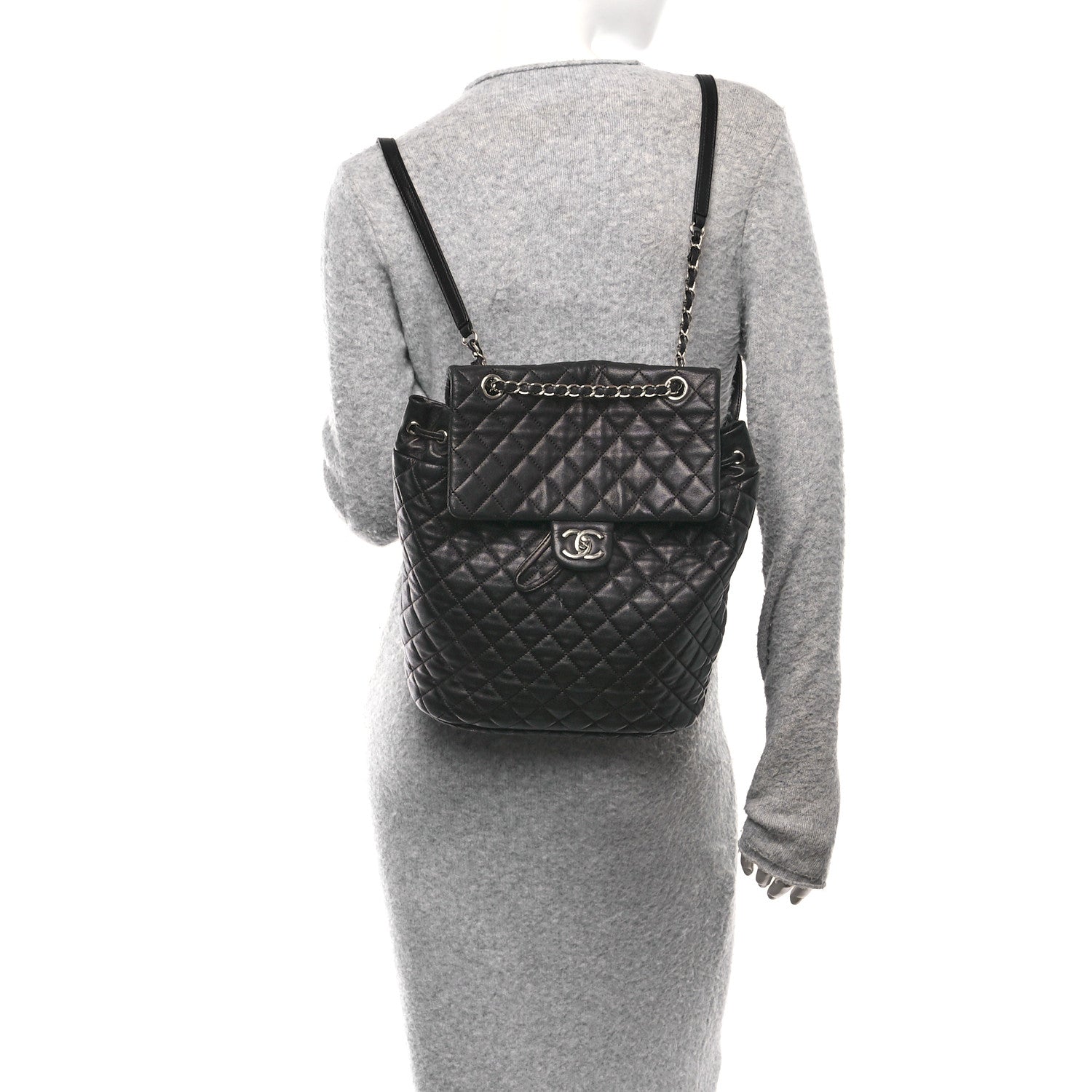 Chanel Calfskin Quilted Large Urban Spirit Backpack Black