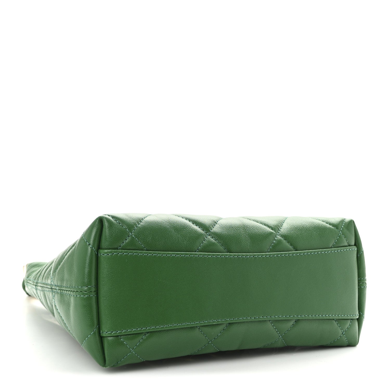 Chanel Shiny Crumpled Lambskin Quilted Small CC Funky Town Hobo Green