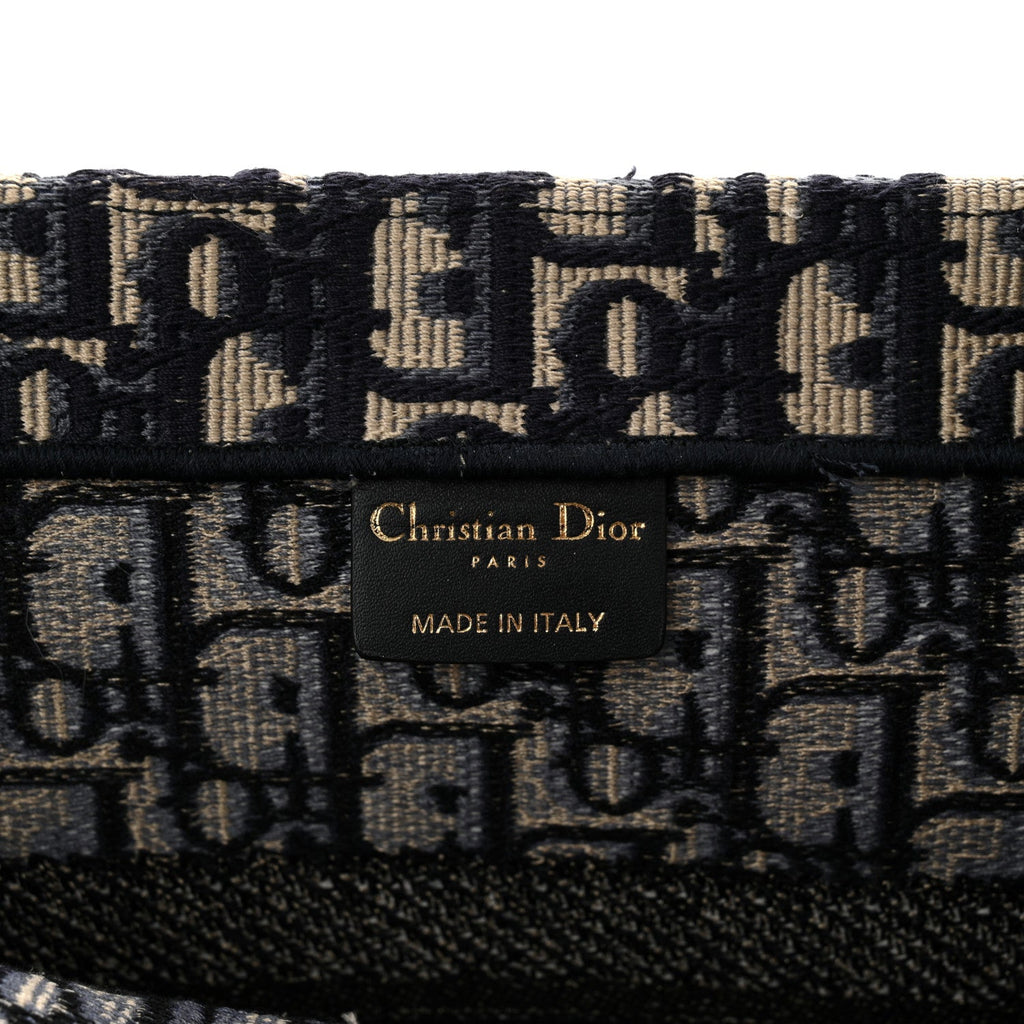 Christian Dior Oblique Medium Book Tote Blue Multicolor