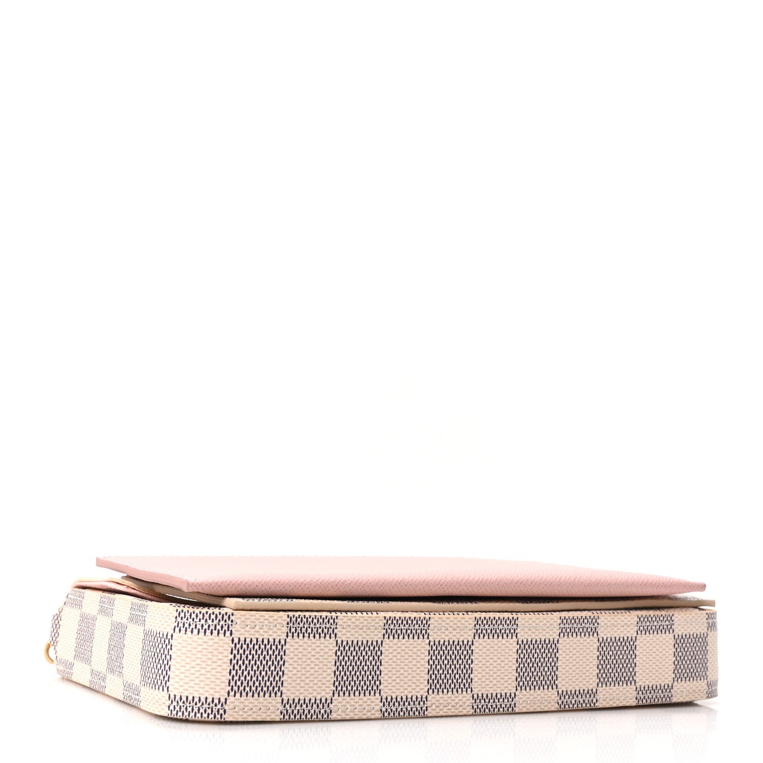 Louis Vuitton Damier Azur Pochette Felicie Chain Wallet Rose Ballerine
