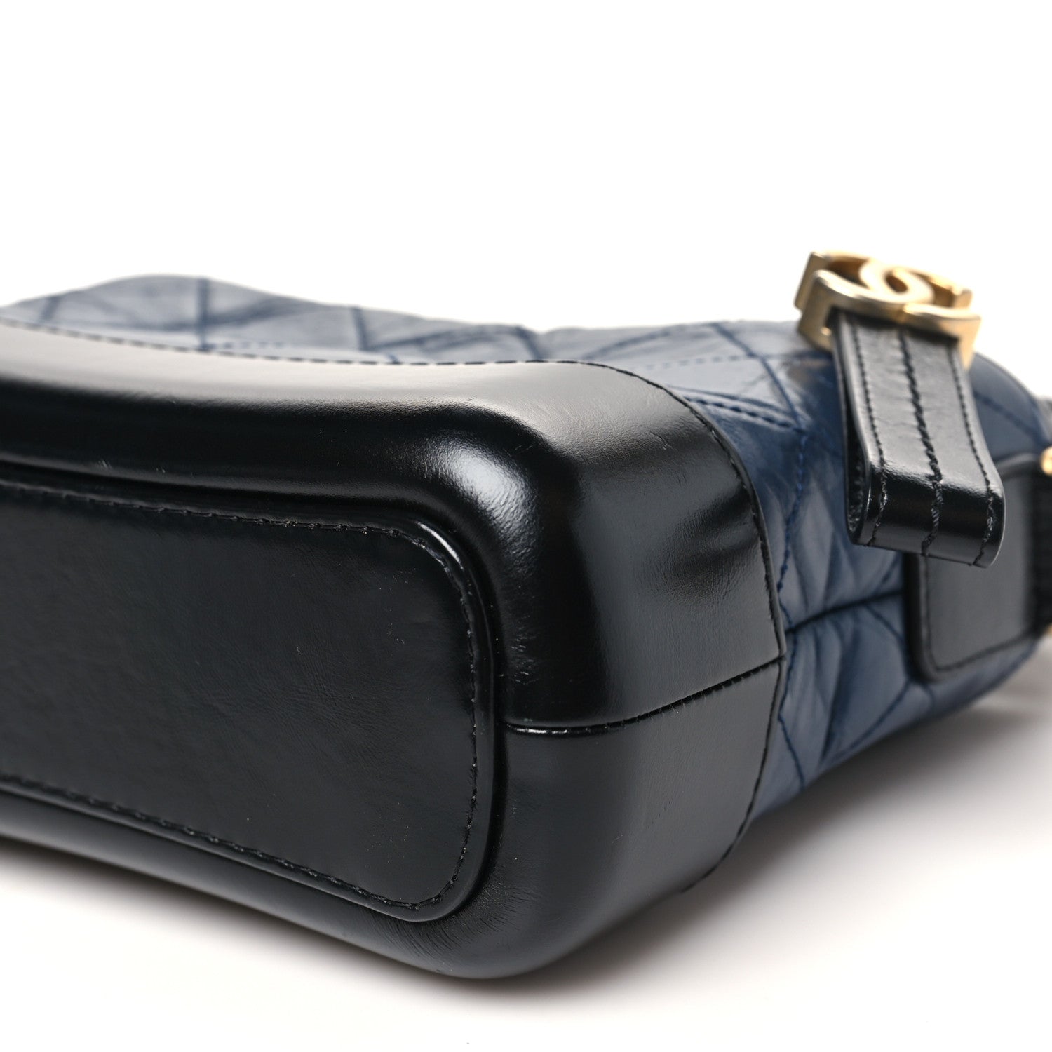 Chanel Aged Calfskin Quilted Small Gabrielle Hobo Dark Grey