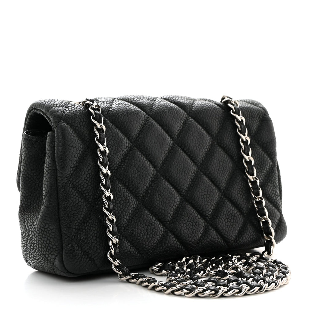 Chanel Iridescent Caviar Quilted Extra Mini Flap Black