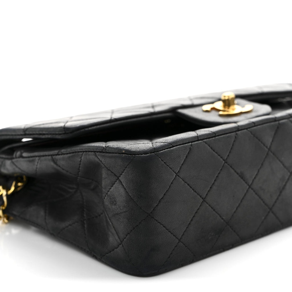 Chanel Lambskin Quilted Small Double Flap Black