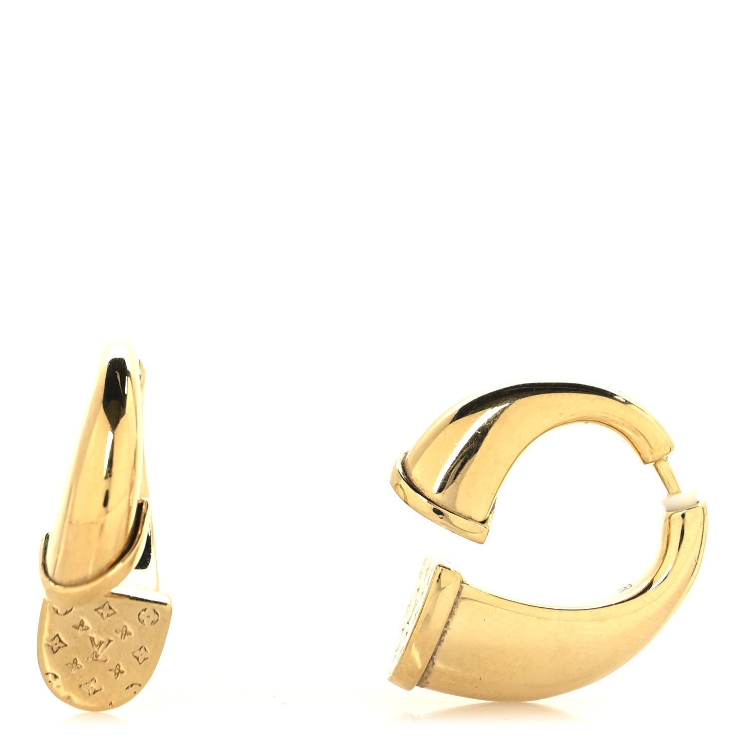 Louis Vuitton Metal Nanogram Sweet Dreams Horseshoe Earrings Gold