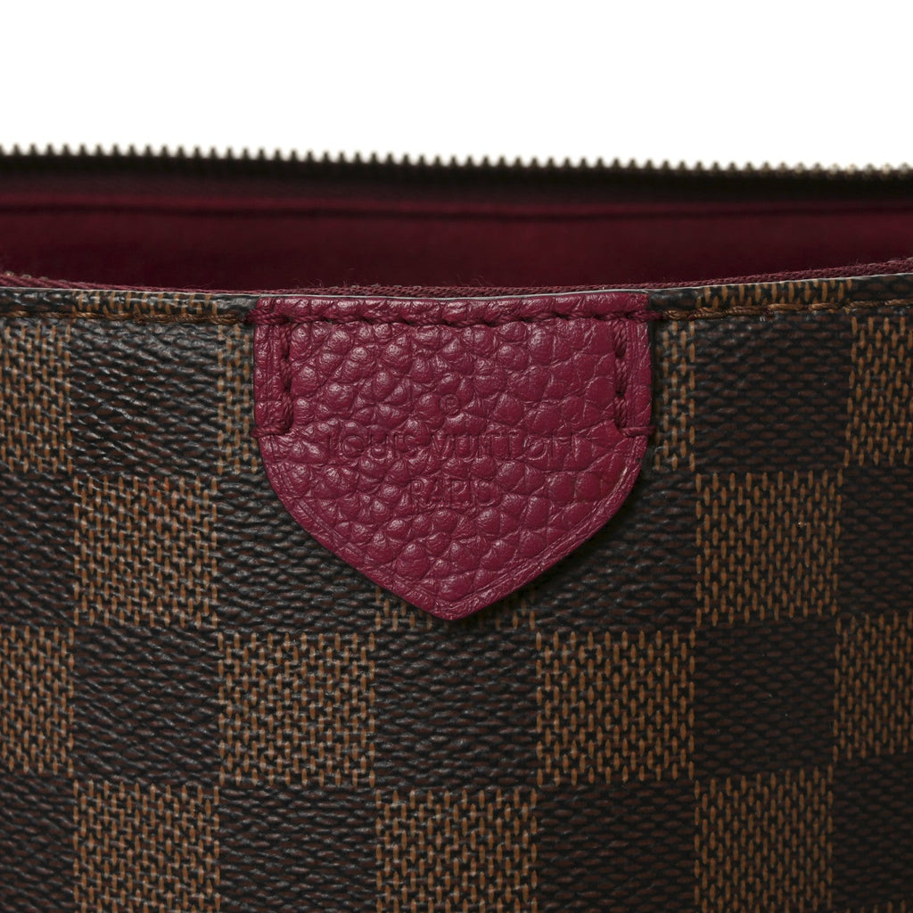 Louis Vuitton Damier Ebene Cuir Taurillon Hyde Park Fuchsia