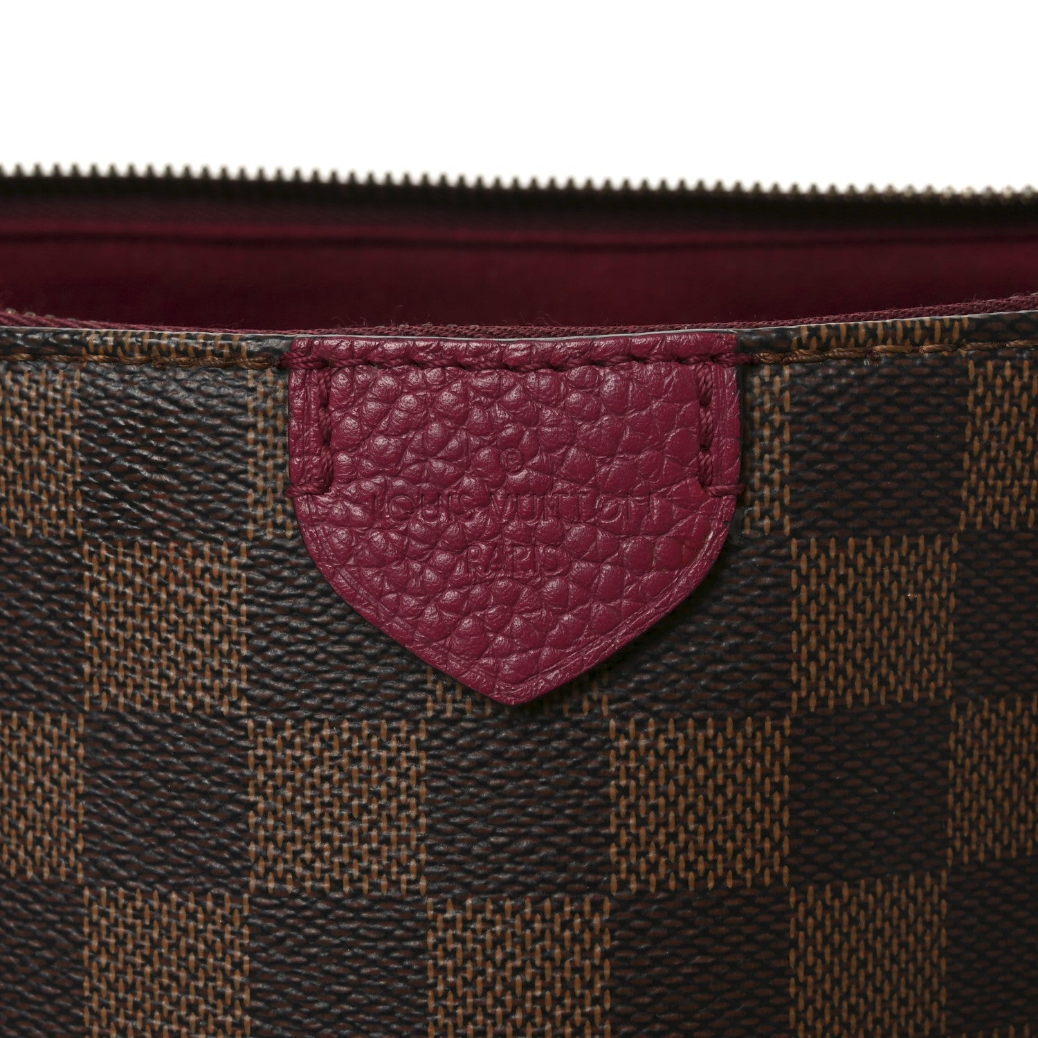 Louis Vuitton Damier Ebene Cuir Taurillon Hyde Park Fuchsia