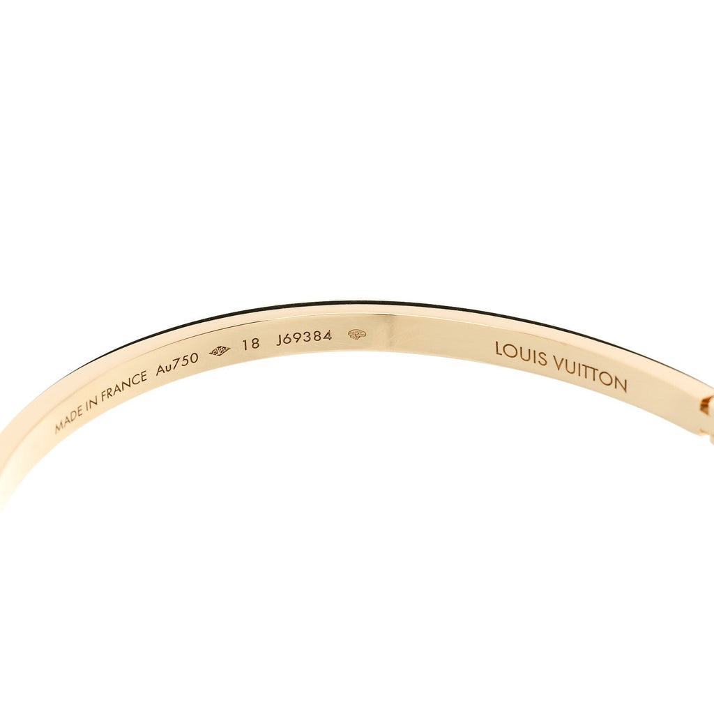 Louis Vuitton 18K Yellow Gold Empreinte Small Bangle Bracelet