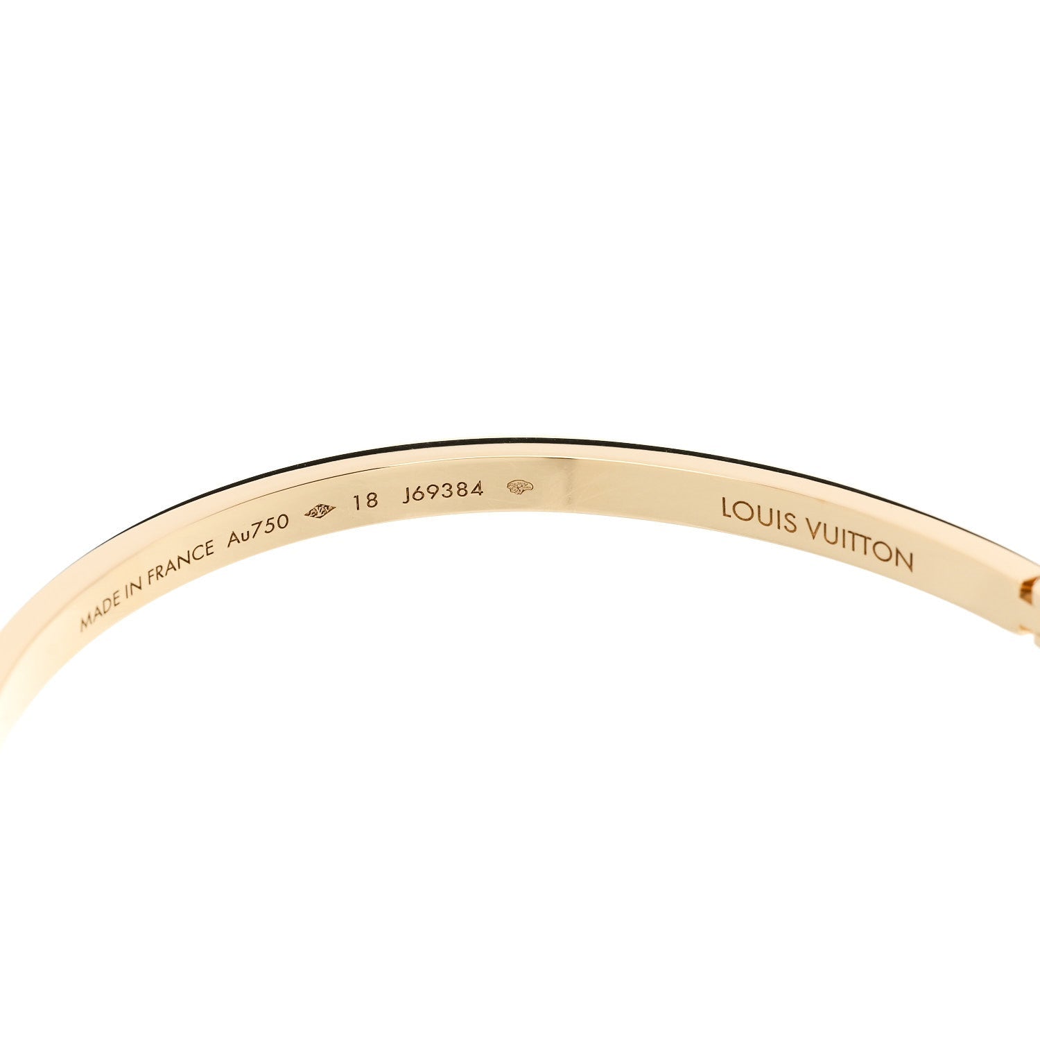 Louis Vuitton 18K Yellow Gold Empreinte Small Bangle Bracelet