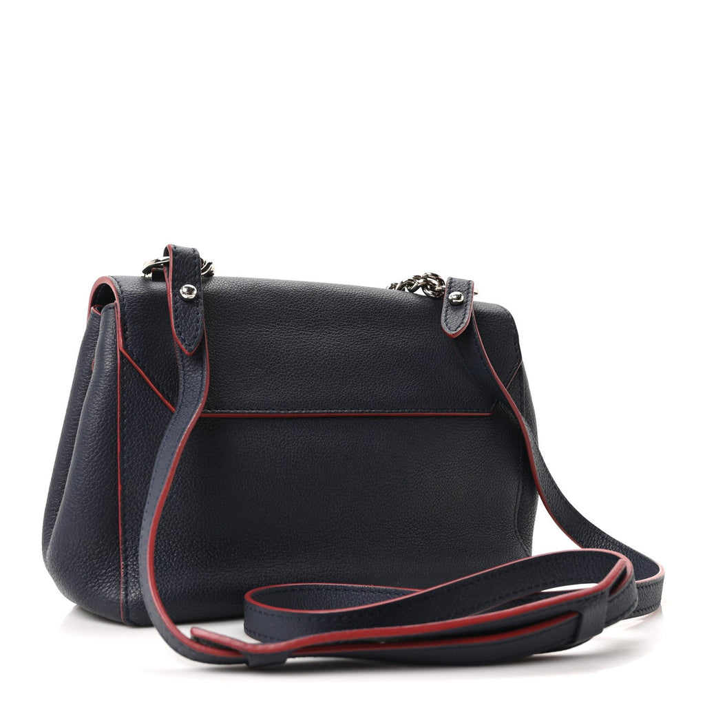Louis Vuitton Calfskin Lockme II Chain Bag BB Marine Rouge