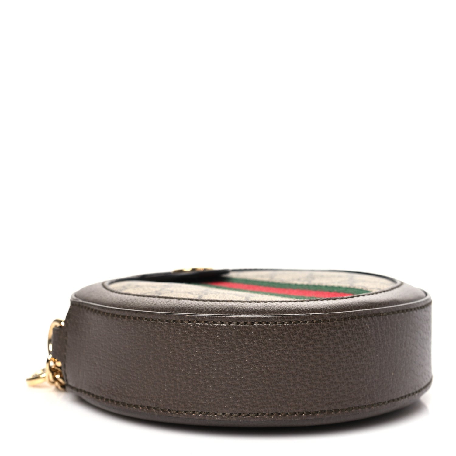 Gucci GG Supreme Monogram Web Mini Ophidia Round Shoulder Bag Brown