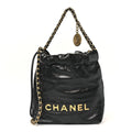 Chanel Shiny Calfskin Quilted Mini Chanel 22 Black