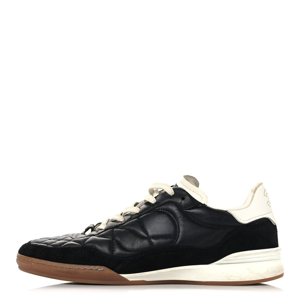 Chanel Suede Calfskin Quilted Sneakers 41 Black