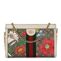 Gucci GG Supreme Monogram Flora Web Small Ophidia Chain Shoulder Bag White