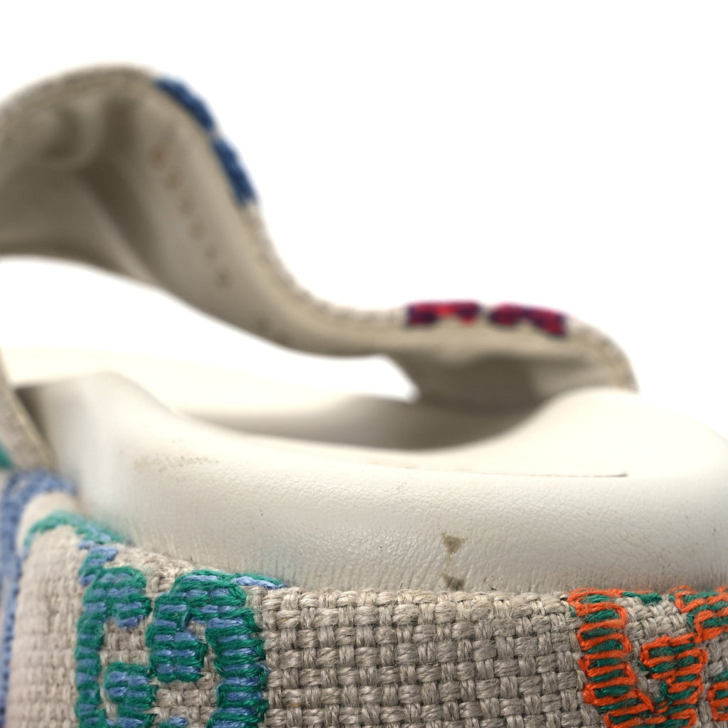 Gucci Linen Psychedelic Mini GG Monogram Angelina Platform 55mm Slide Sandals 36 Multicolor