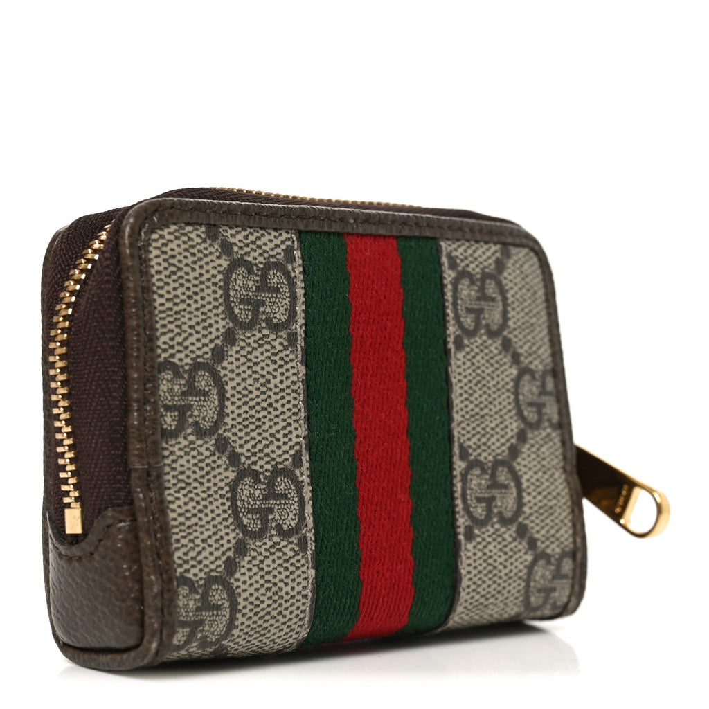 Gucci GG Supreme Monogram Web Ophidia Playing Card Case Beige New Acero